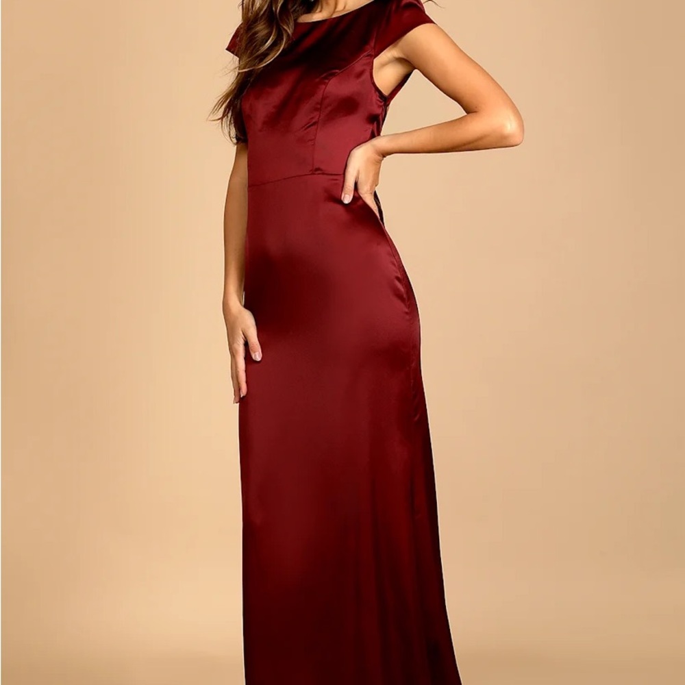 Lulu's Burgundy Maxi Dress - Picture 3 of 5